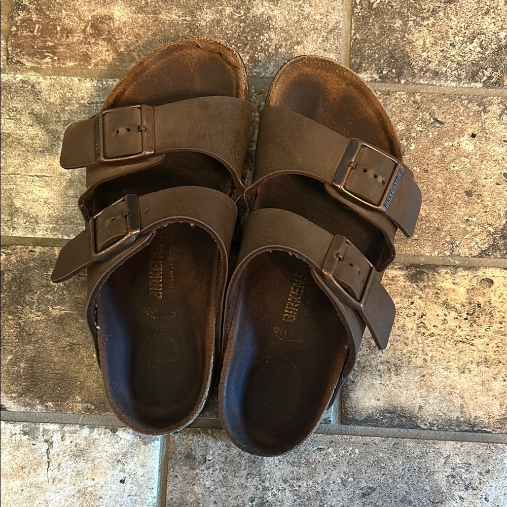 Birkenstock Dark Brown Leather Sandals